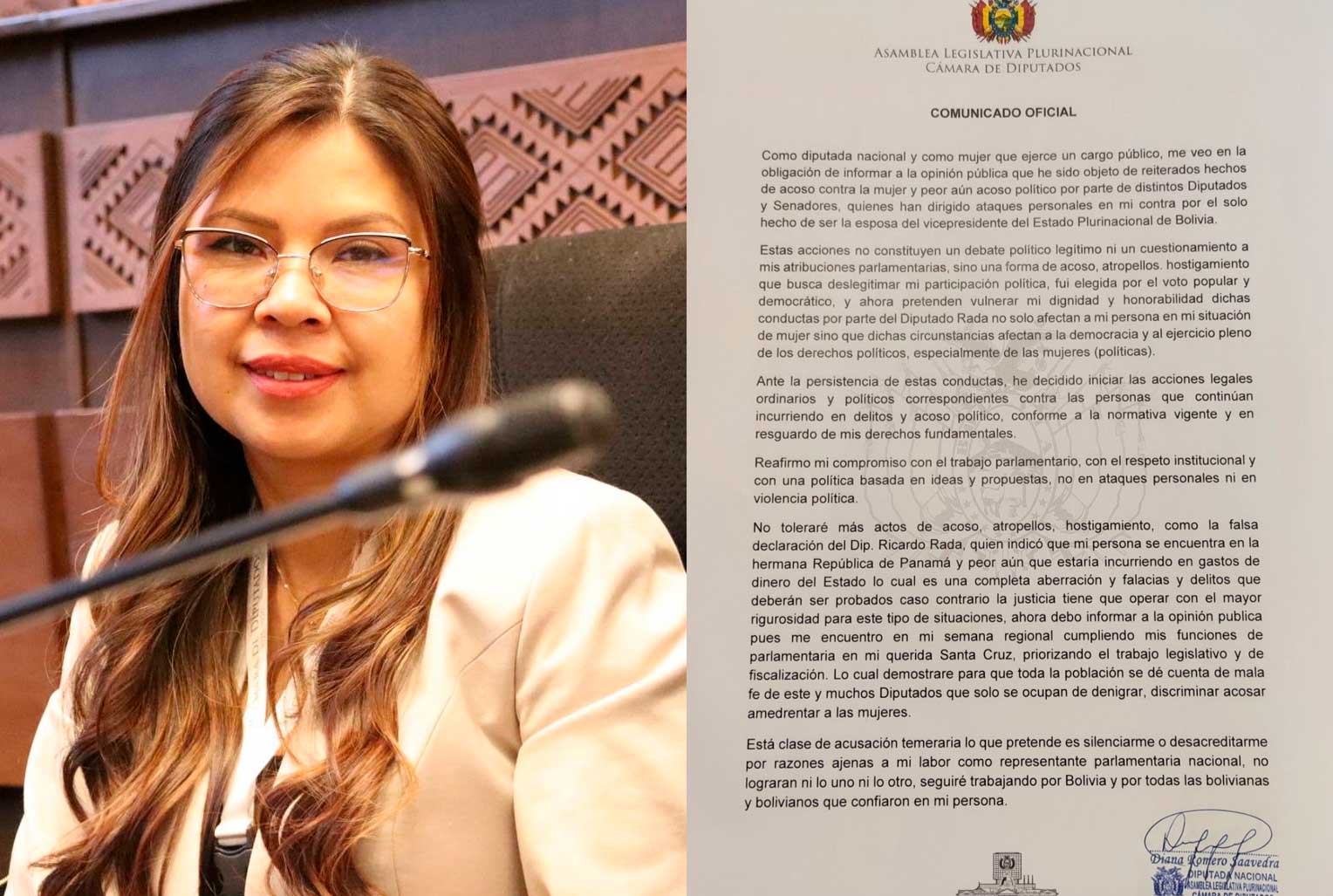 Diputada Romero anuncia acciones legales por acoso...